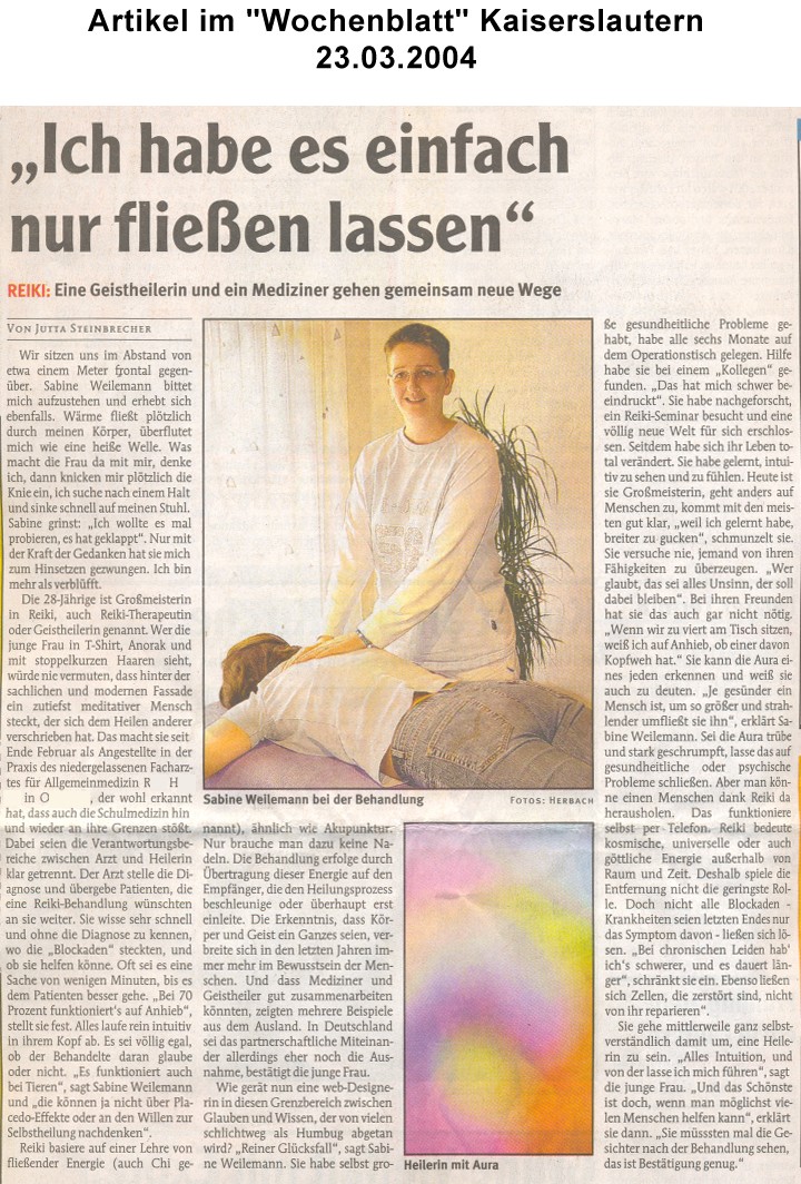Rheinpfalz (Wochenblatt) Titelseite 2004