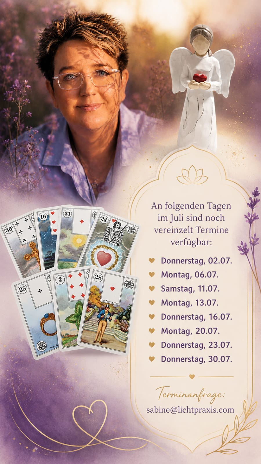Freie Termine Juli 2026 Freie Termine Juli 2026 - Kartenlegen/Clearing/Healing