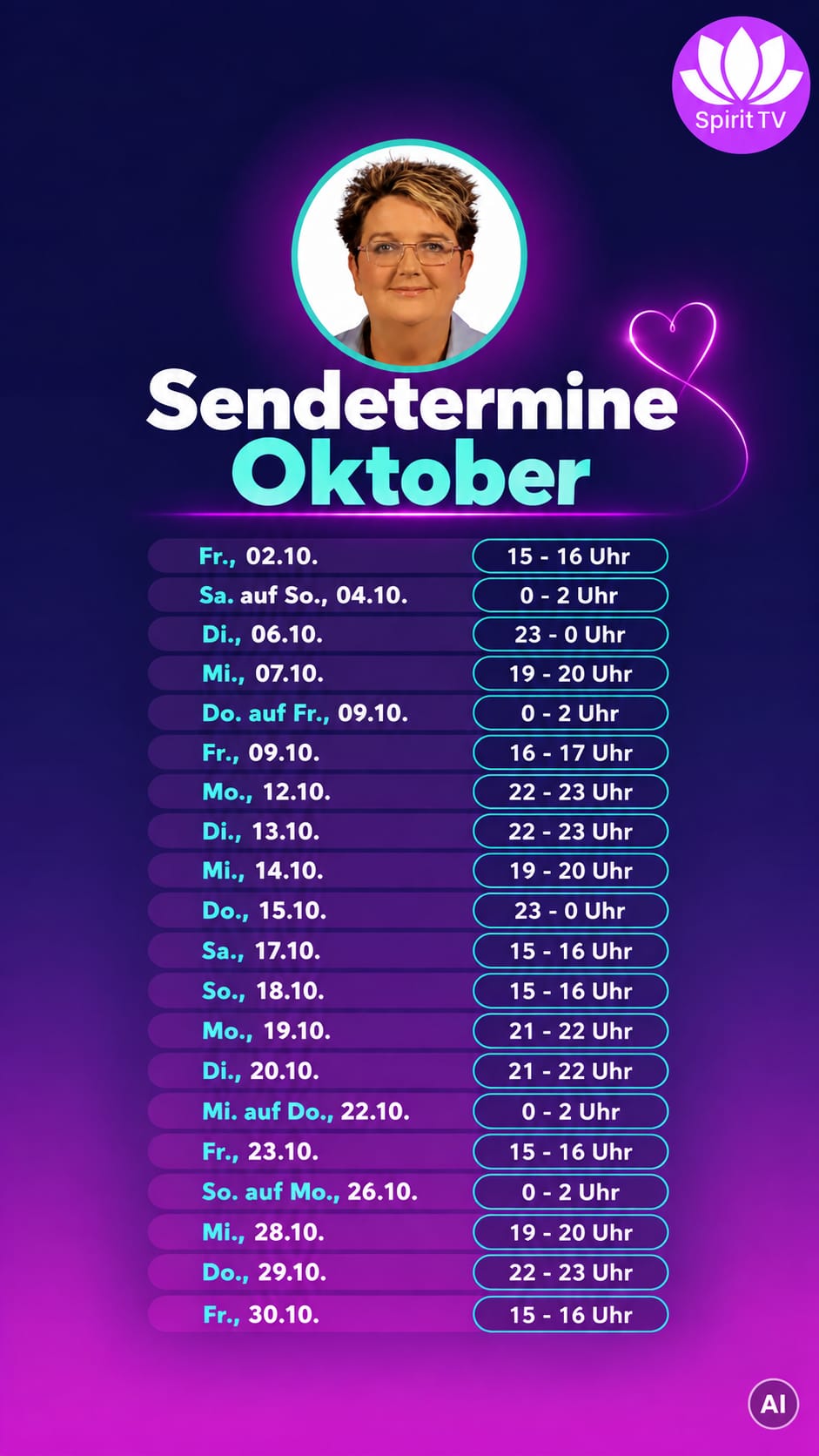 Sendetermine Oktober 2026